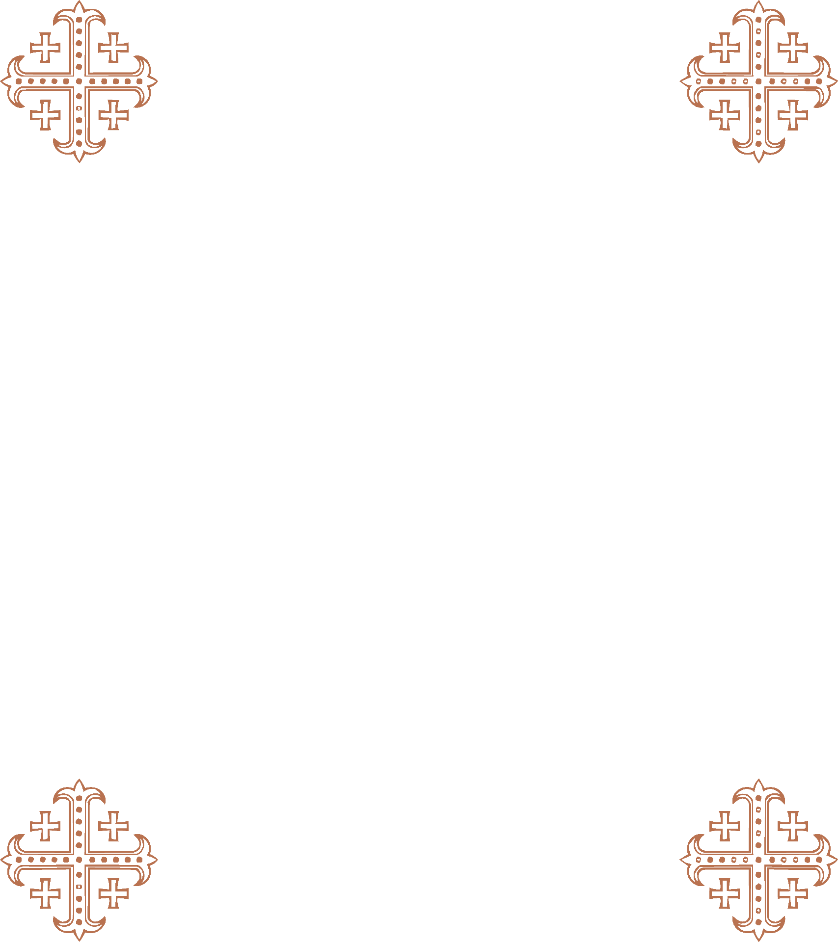 Decorative Jerusalem cross with doves